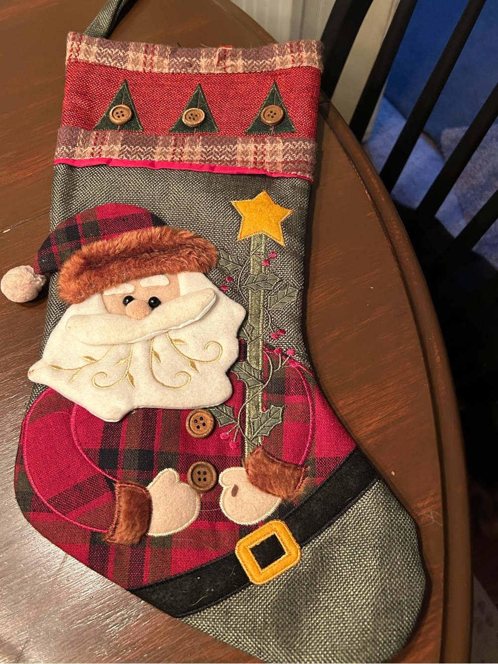 Festive Red Plaid Santa Holiday Stocking - Unbranded one call out on back
